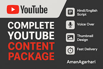 create complete youtube content with script, voice over, thumbnail and ideas
