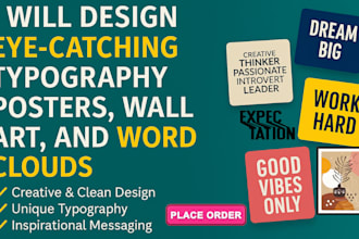 design modern typography poster, wall art and word clouds