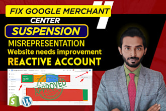 fix google merchant center suspension, misrepresentation, and policy violations