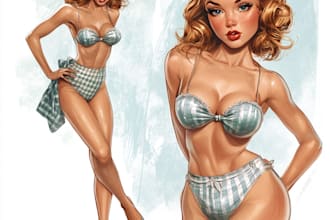 make original illustrations of vintage pinup girls in a retro style