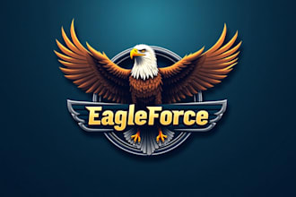 do aggressive attacking bald eagle mascot logo design