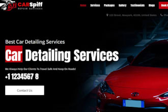 build car detailing website, auto detailing, car wash, car repair website