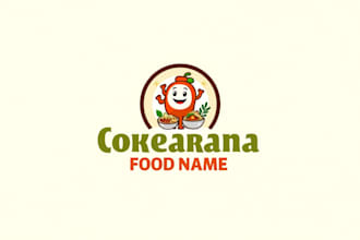 do food mascot logo design with company