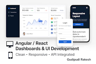build modern angular or react dashboards and web components