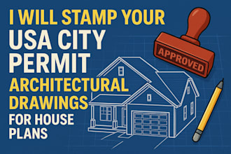 stamp your USA city permit architectural drawings for house plans