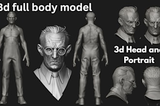 sculpt high quality 3d head full body model 3d face portrait stl foe 3d printing