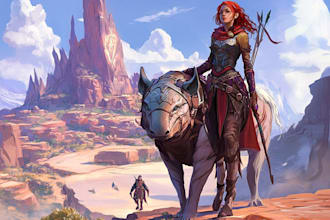 do dnd fantasy sci fi character or landscape illustration