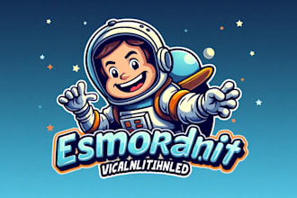 do astronaut space mascot logo design with free source file