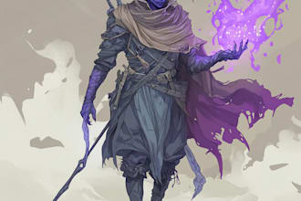 do dnd character art design illustration, fantasy, game art, sheet, dnd party