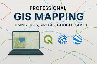create gis maps using qgis,arcgis and  google earth
