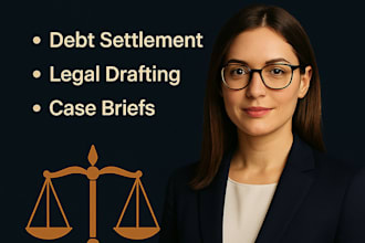 draft legal documents case briefs and debt settlement