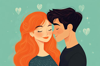 draw cartoon disney couple portrait