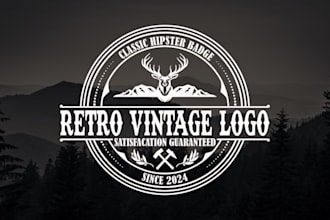 do retro, vintage, outdoor or hipster business logo design