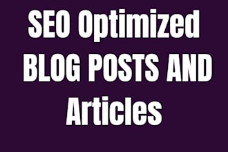 write SEO blog posts and articles as your content writer