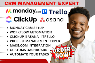 setup monday crm workflow automation monday clickup, asana,trello, monday com