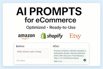 write ai prompts for amazon and shopify product titles and ads
