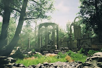 create realistic 3d game environments in unreal engine, level and map design
