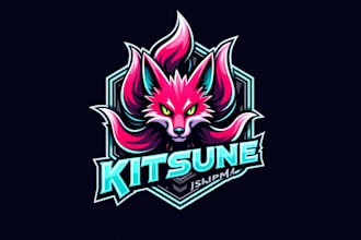 design a unique kitsune esports mascot logo