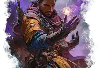 design dnd character art illustration, fantasy, sci fi sheet