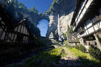 create 3d realistic environment and level design in unreal engine 4 and 5