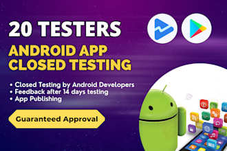 provide 12 testers or 20 testers for google play closed testing