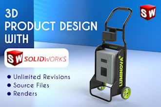 do 3d product design, HQ 3d product rendering in solidworks