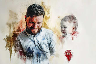 paint people human into amazing portrait watercolor art
