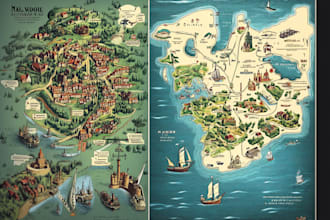 do amazing custom map illustration