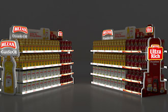 design 3d product display stand gondola and retail display solution posm