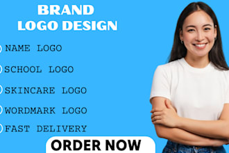 create name wordmark school skin care stamp logo
