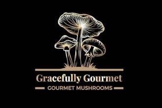 design unique gourmet mushrooms logo