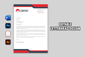 design professional and editable letterhead