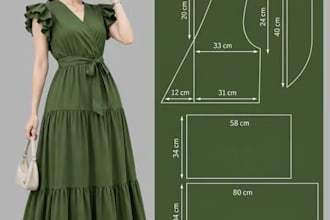 be your custom sewing pattern and cad grading dxf pattern