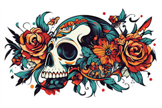 make old school or traditional style tattoo logo design