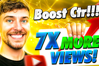 design high CTR, optimized and professional  youtube thumbnail