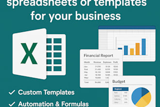 design custom excel templates for budgeting or business use