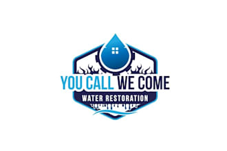 design attractive water restoration company logo