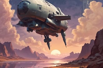 design a spaceship, sci fi vehicle and sci fi art
