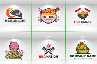 do modern food, cafe, bakery, coffee shop, pizza, burger, and restaurant logo