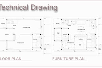 do autocad drafting your house plans, 2d floor plan
