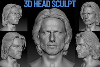 sculpt 3d head full body model stl scan stl cleanup stl redesign for 3d printing