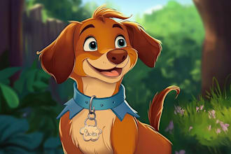 make a unique artwork of a disney pet portrait