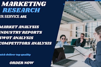 do market research, swot, web analysis and action plan