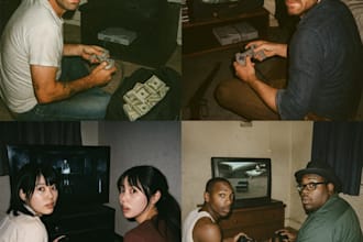 create retro 90s ai art of you playing iconic video games