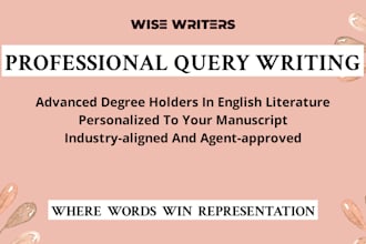 write a polished query letter to secure literary agent or publisher