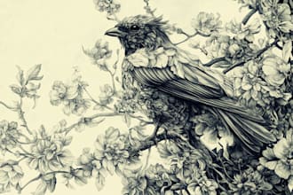 draw botanical and animal designs and patterns for you