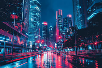 do cyberpunk scifi futuristic city no ai use