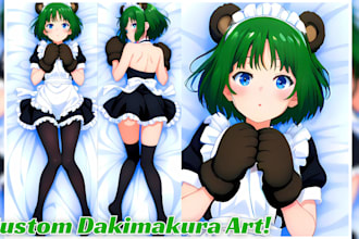 draw an anime dakimakura body pillow from your vtuber oc fanart waifu husbando