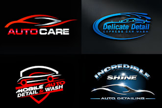 create a unique modern automotive, car wash, mobile detailing racing logo