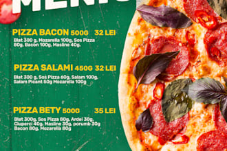 design custom restaurant and bakery menus